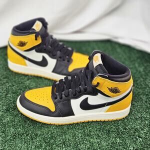Size 2.5Y - Nike Air Jordan 1 High PS Taxi Yellow Black Kids AQ2664-711, CLEAN